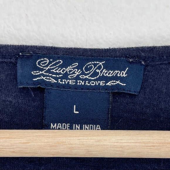 Lucky Brand Lace Up Front Embroidered Peasant Top - Picture 4 of 7